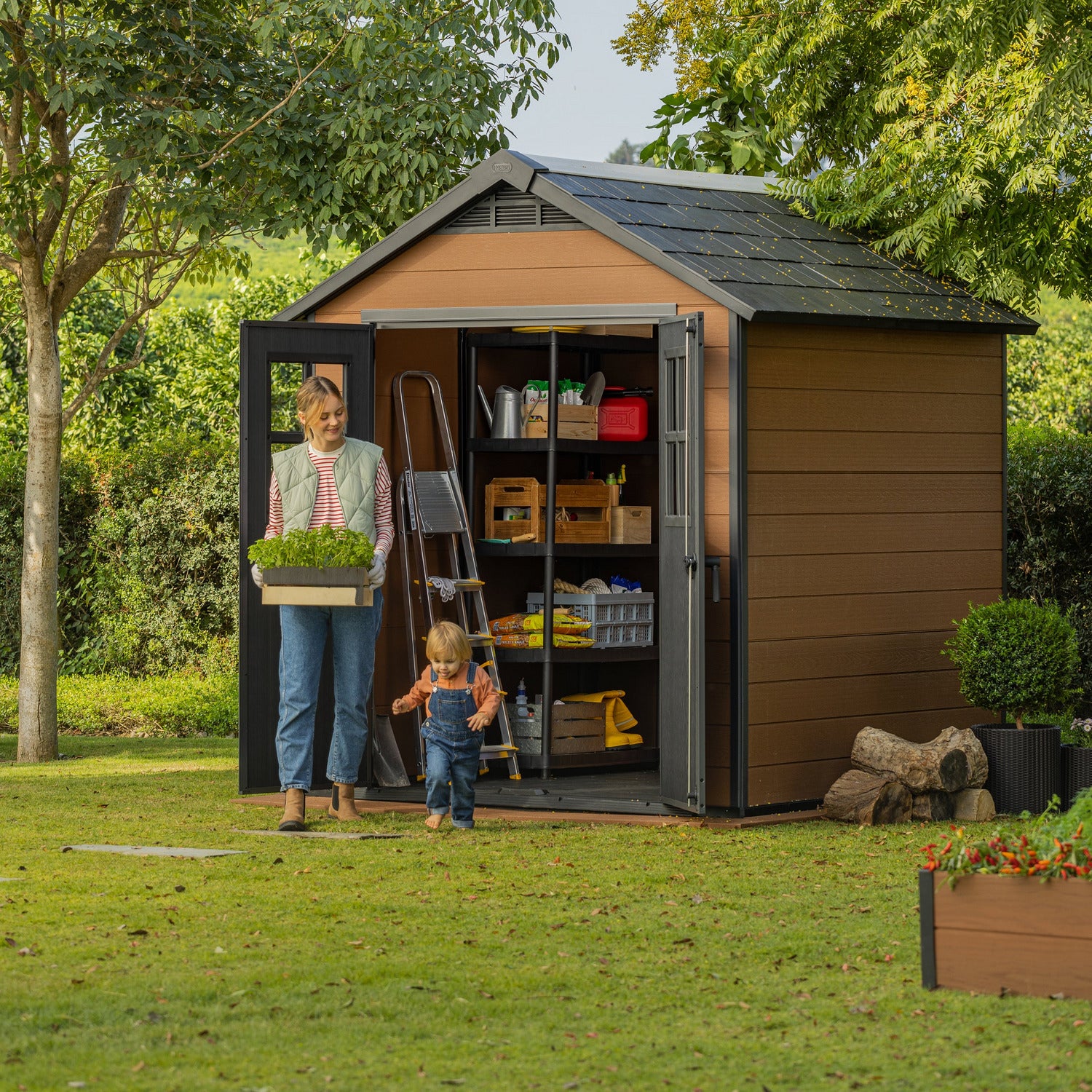 KETER - Casetta da giardino Newton 757 - h252x228x223,5 cm